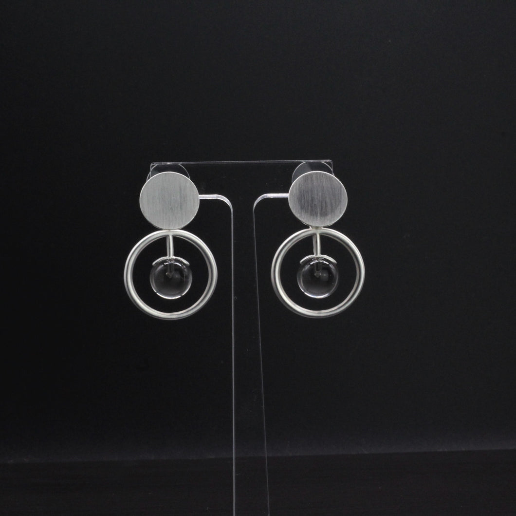 Tempest Designs Disc Hoop & Resin Ball Contemporary Earrings