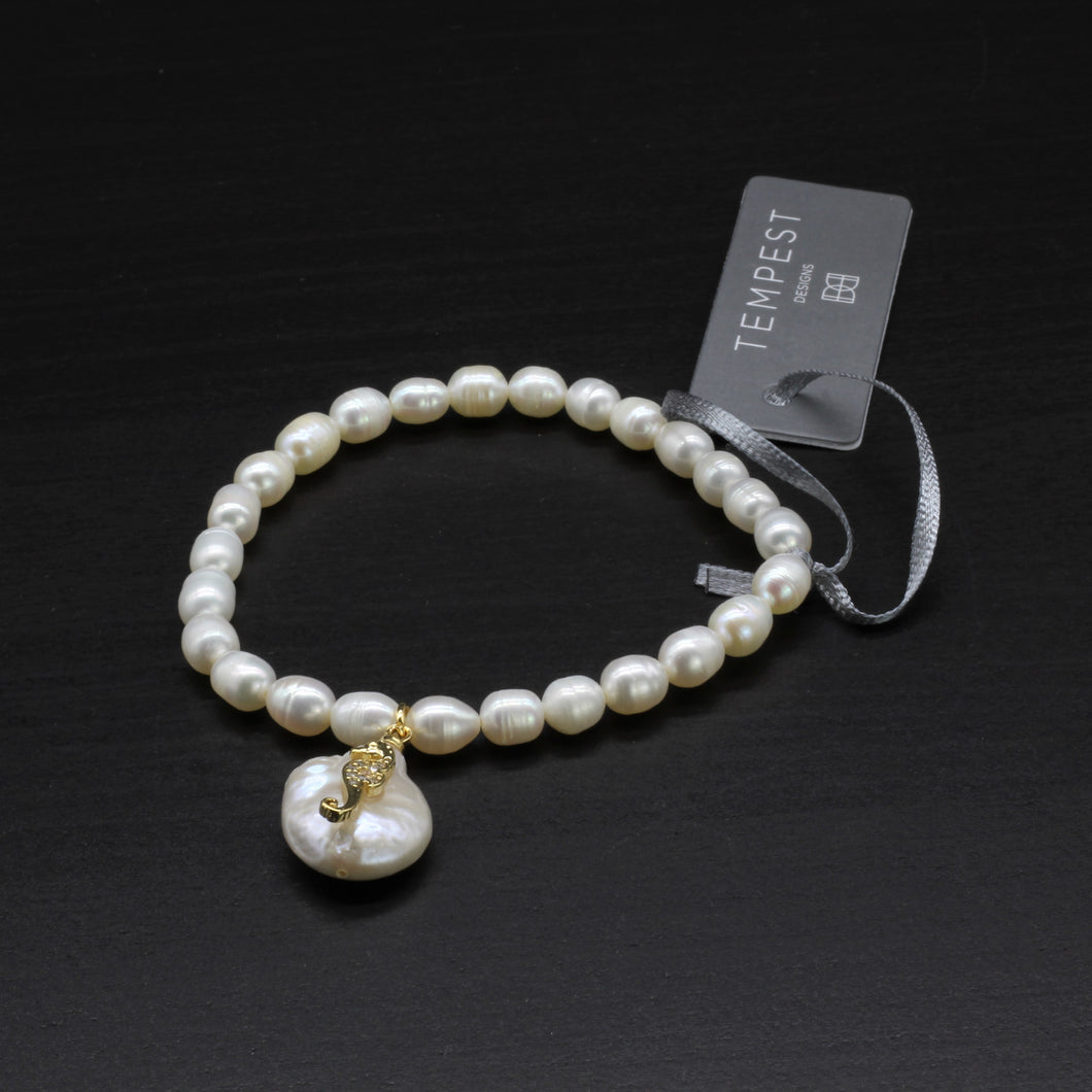 Tempest Designs Real Pearl w/ Button Pearl Bracelet