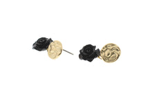 Load image into Gallery viewer, Nour London Black Rose Drop Earrings
